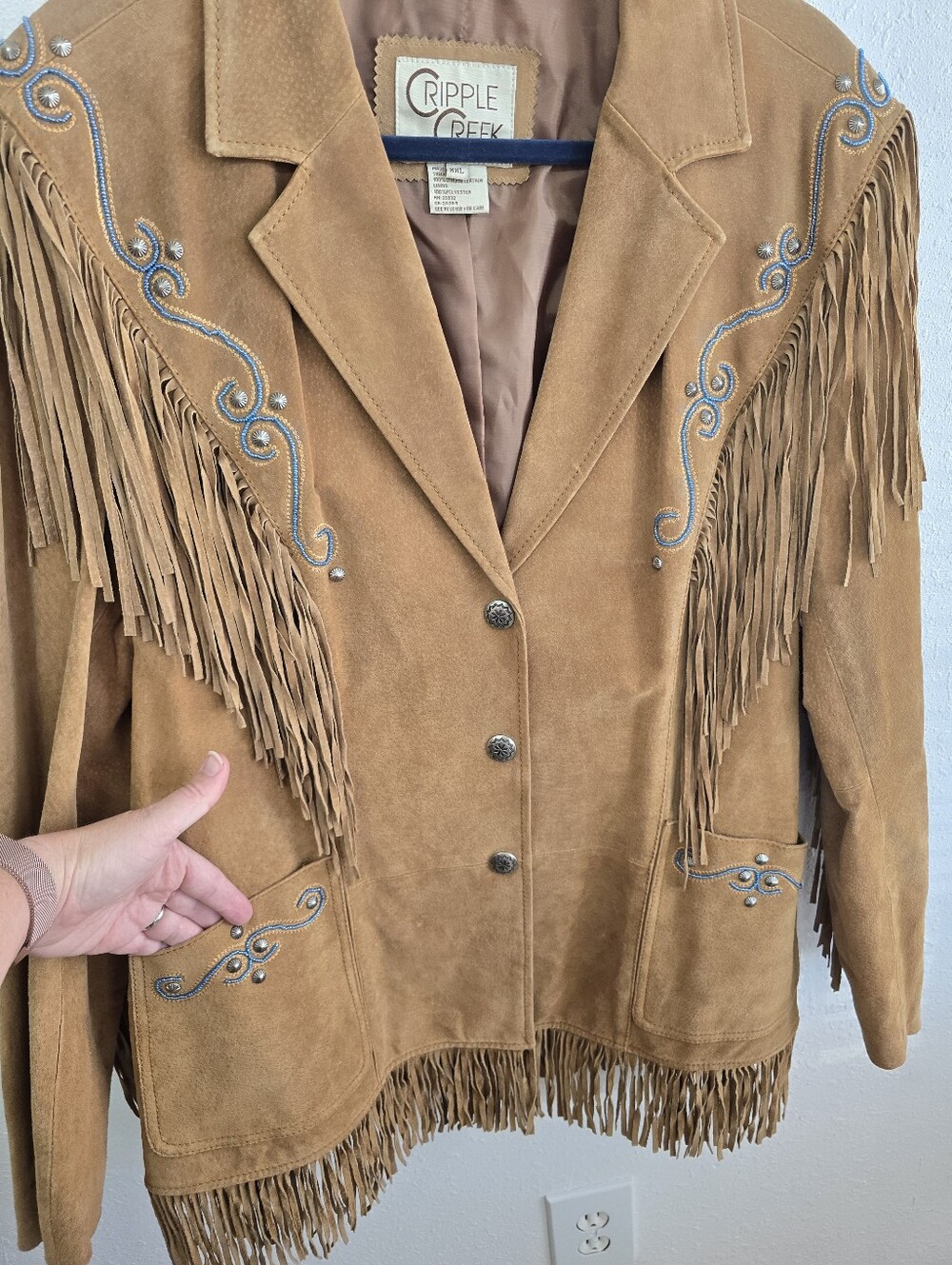 Cripple Creek 100% Leather Suede Fringe Western Jacket XXL - Picture 4 of 11